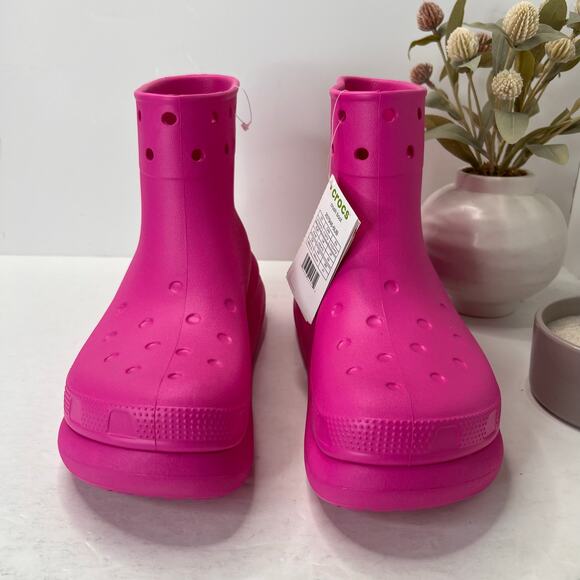 Crocs Classic Crush Rain Boot Platform Wedge Pink Women’s 12/Men's 10 Tried On - Picture 2 of 8